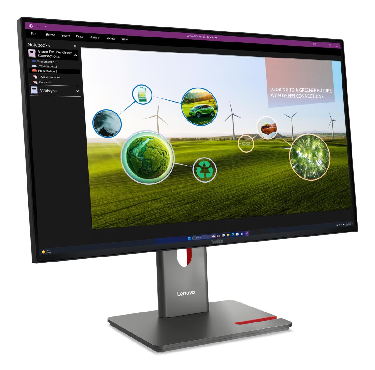 LENOVO Desktop Monitor - ThinkVision P27Q-40 - 27in - 2560x1440 (QHD) - 4ms IPS 120Hz 99% sRGB 99% BT709 98% DCI-P3 10-bit