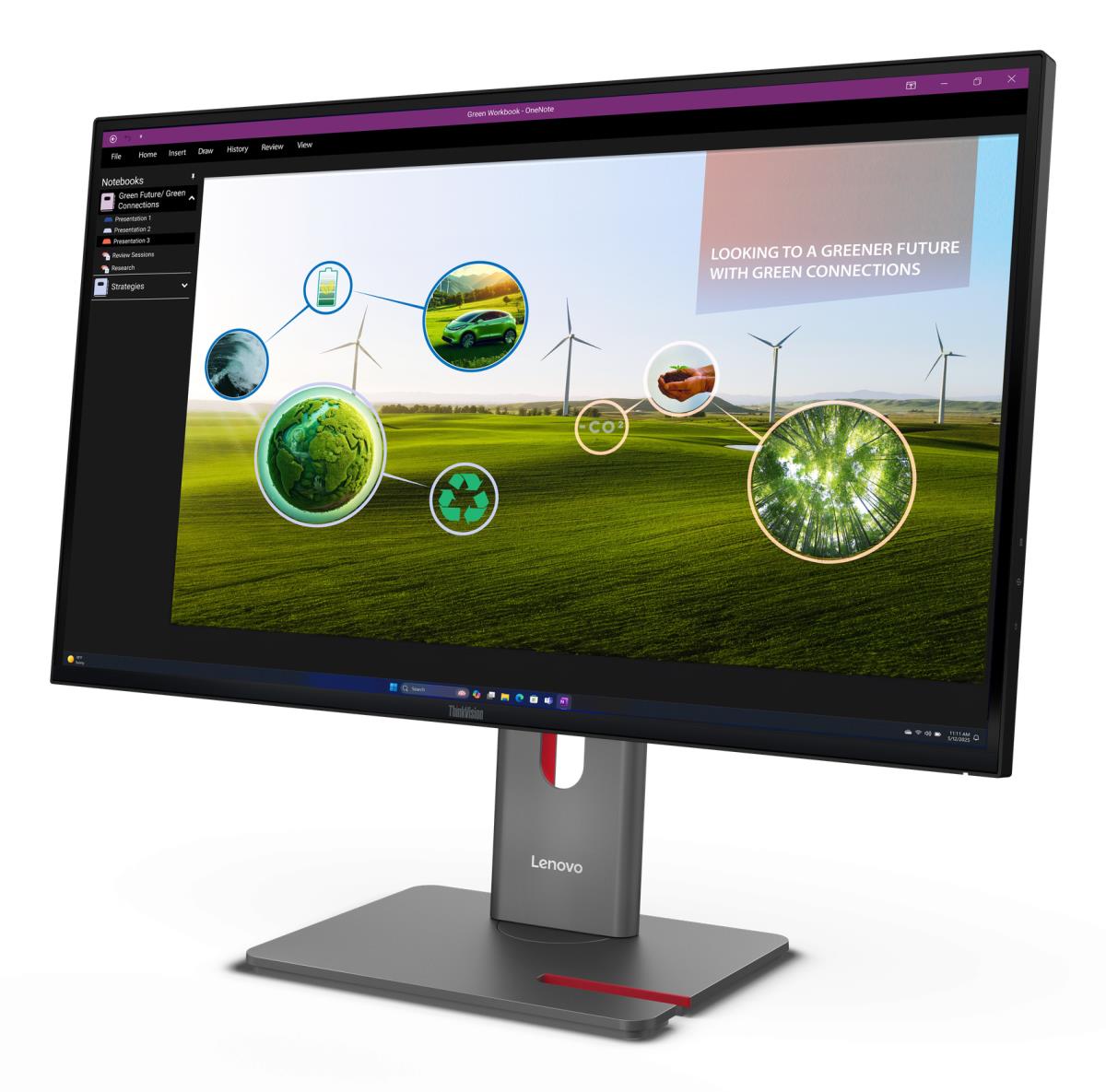 LENOVO Desktop Monitor - ThinkVision P27Q-40 - 27in - 2560x1440 (QHD) - 4ms IPS 120Hz 99% sRGB 99% BT709 98% DCI-P3 10-bit