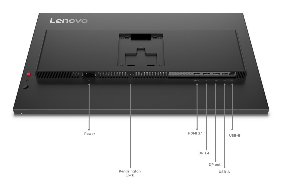 LENOVO Desktop Monitor - ThinkVision P27Q-40 - 27in - 2560x1440 (QHD) - 4ms IPS 120Hz 99% sRGB 99% BT709 98% DCI-P3 10-bit