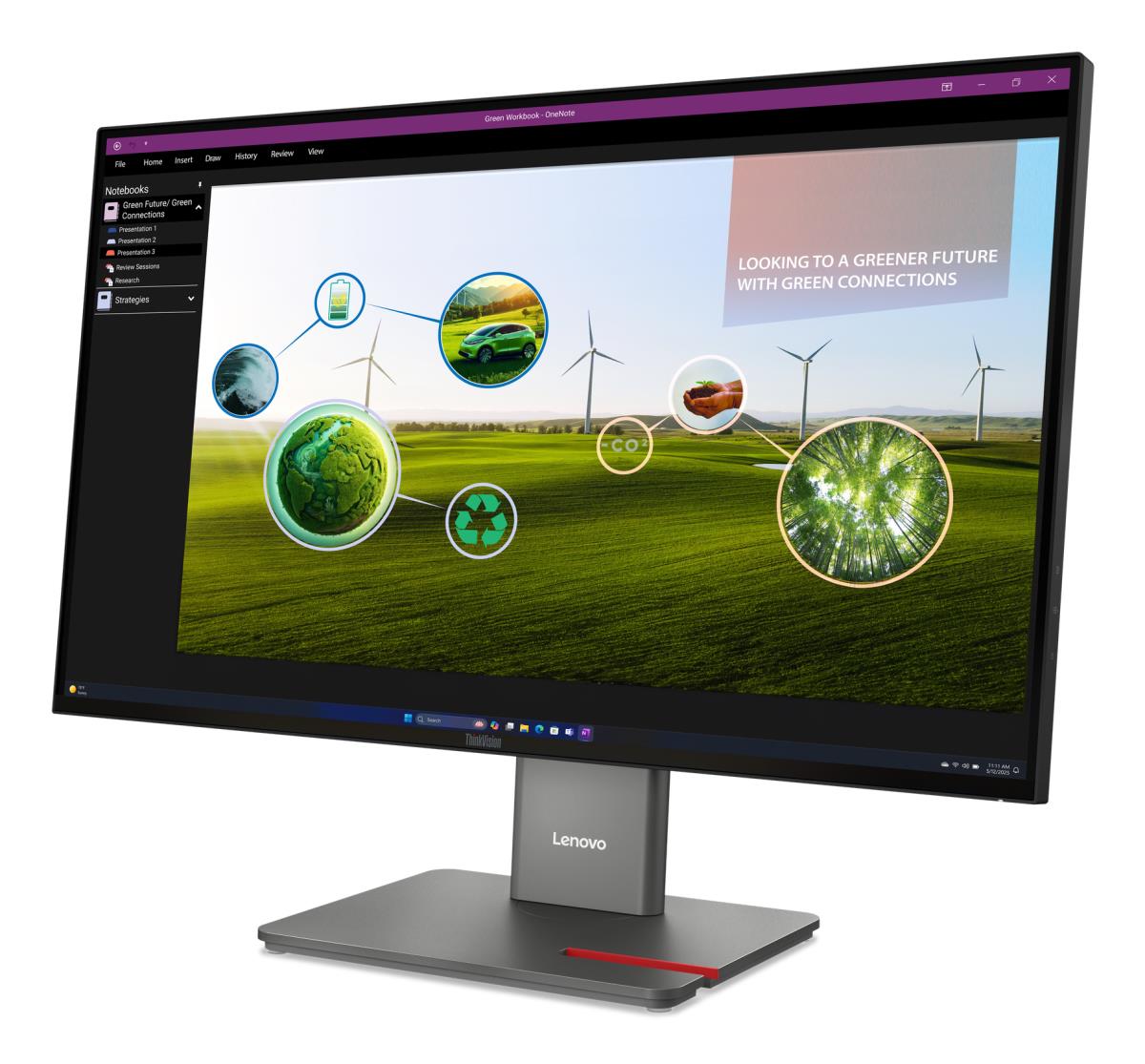 LENOVO Desktop Monitor - ThinkVision P27Q-40 - 27in - 2560x1440 (QHD) - 4ms IPS 120Hz 99% sRGB 99% BT709 98% DCI-P3 10-bit