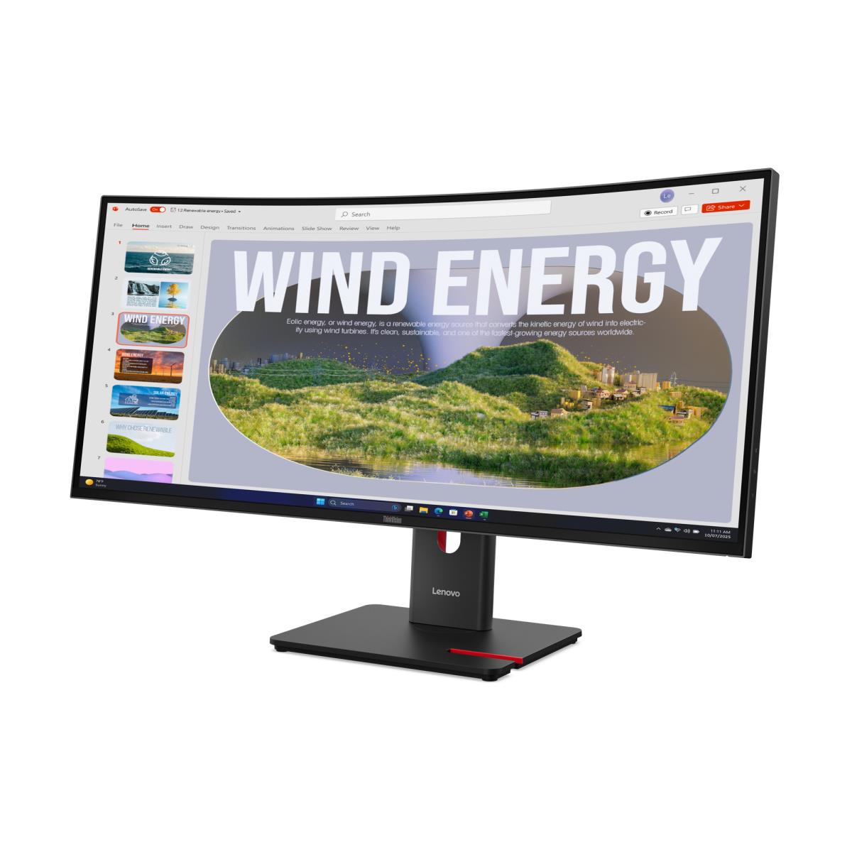 LENOVO Desktop USB-C Monitor - ThinkVision T34WD-40 - 34in - 3440x1440 (UWQHD) - 4ms VA 99% sRGB, 99% BT.709