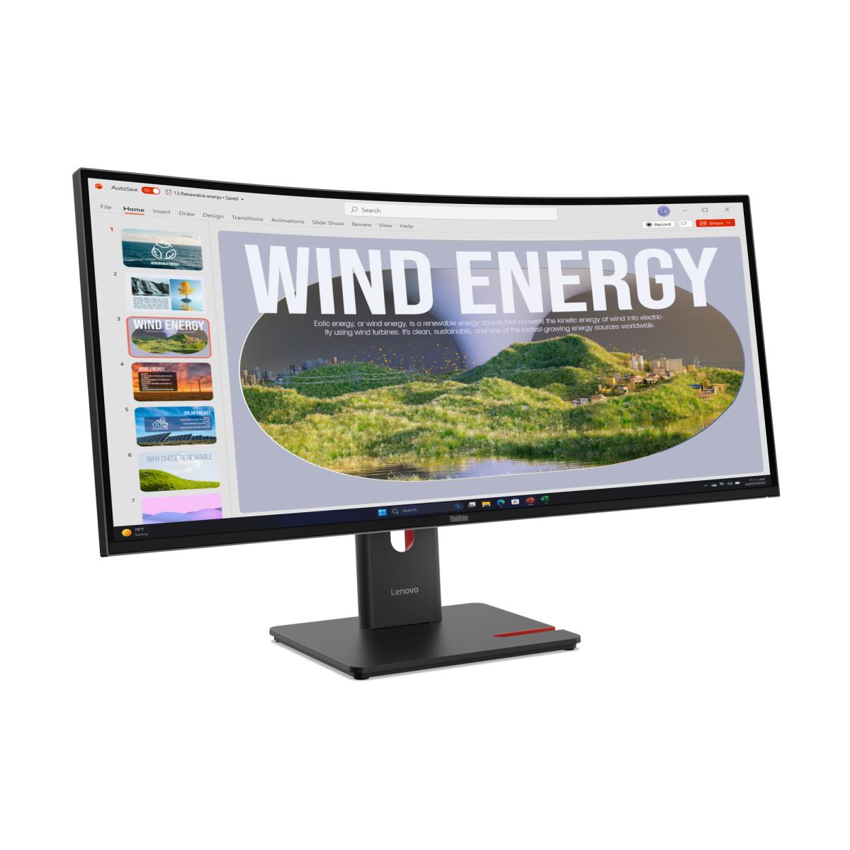 LENOVO Desktop USB-C Monitor - ThinkVision T34WD-40 - 34in - 3440x1440 (UWQHD) - 4ms VA 99% sRGB, 99% BT.709