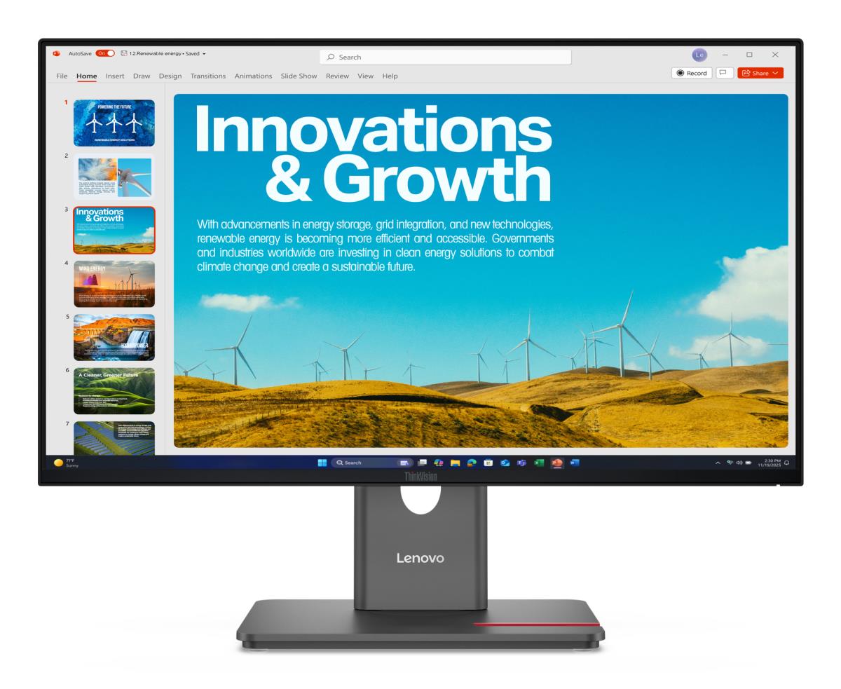 LENOVO Desktop USB-C Monitor - ThinkVision P24QD-40 - 24in - 2560x1440 (QHD) - IPS