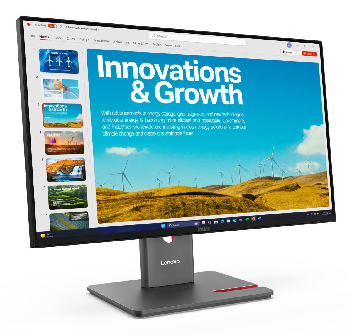 LENOVO Desktop USB-C Monitor - ThinkVision P24QD-40 - 24in - 2560x1440 (QHD) - IPS