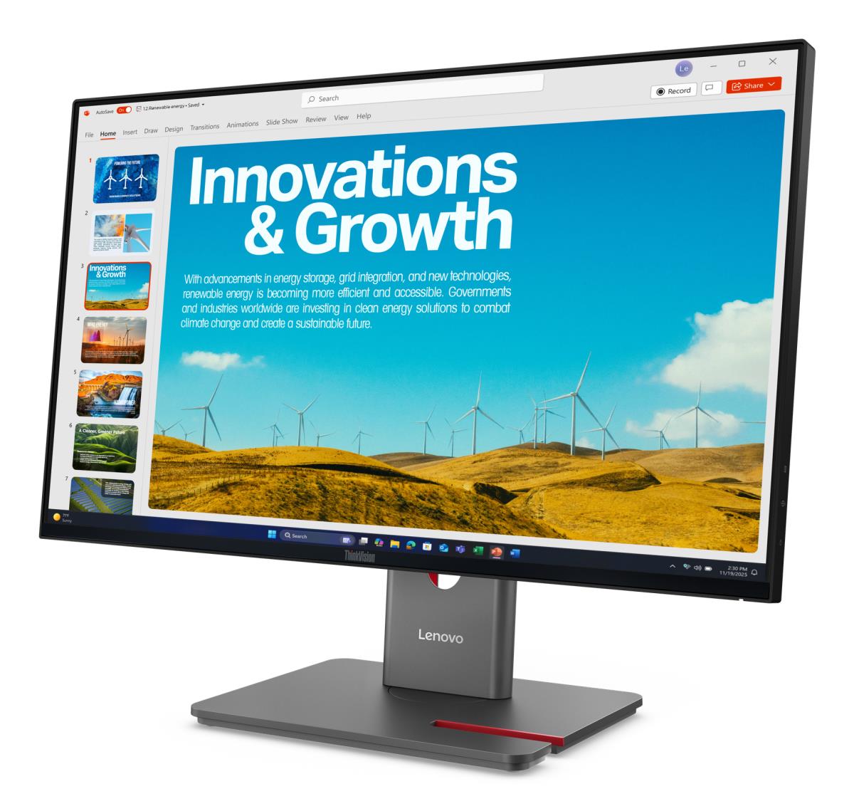 LENOVO Desktop USB-C Monitor - ThinkVision P24QD-40 - 24in - 2560x1440 (QHD) - IPS