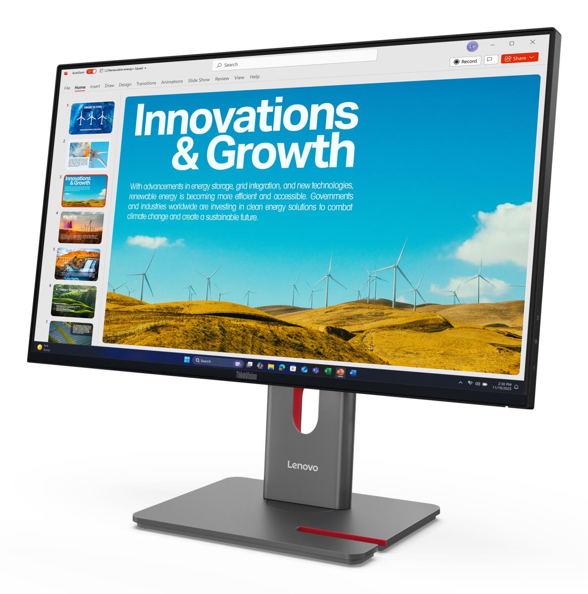 LENOVO Desktop USB-C Monitor - ThinkVision P24QD-40 - 24in - 2560x1440 (QHD) - IPS