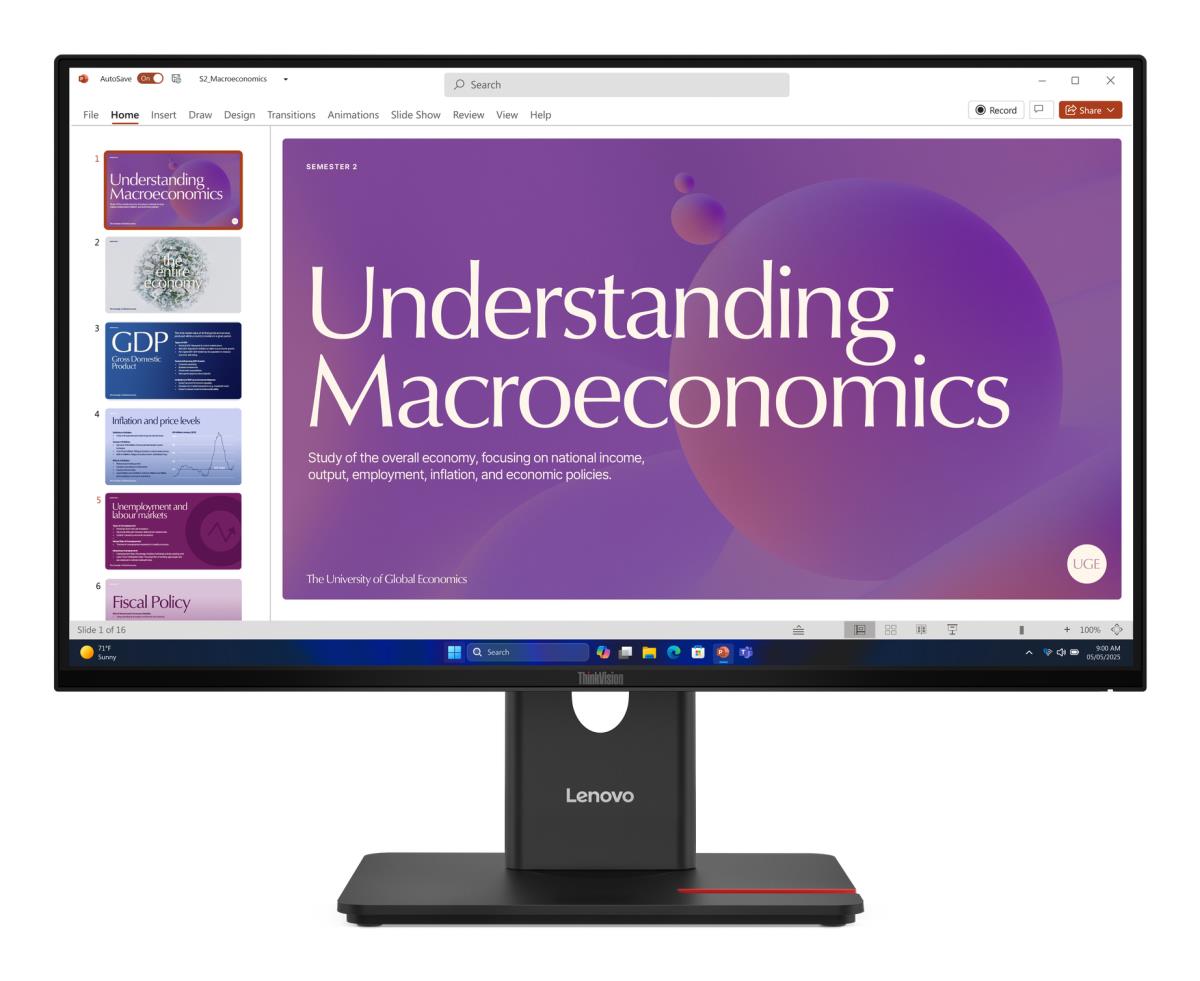 LENOVO Desktop Monitor - T24D-40 - 24in - 1920x1080 (Full HD) - 6ms IPS 120Hz