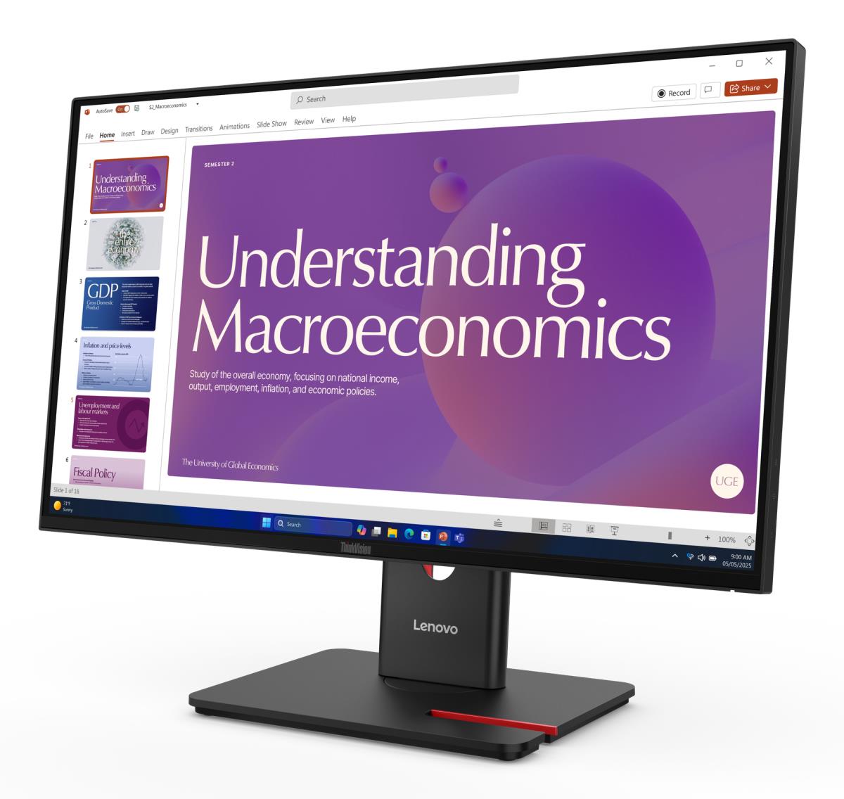 LENOVO Desktop Monitor - T24D-40 - 24in - 1920x1080 (Full HD) - 6ms IPS 120Hz