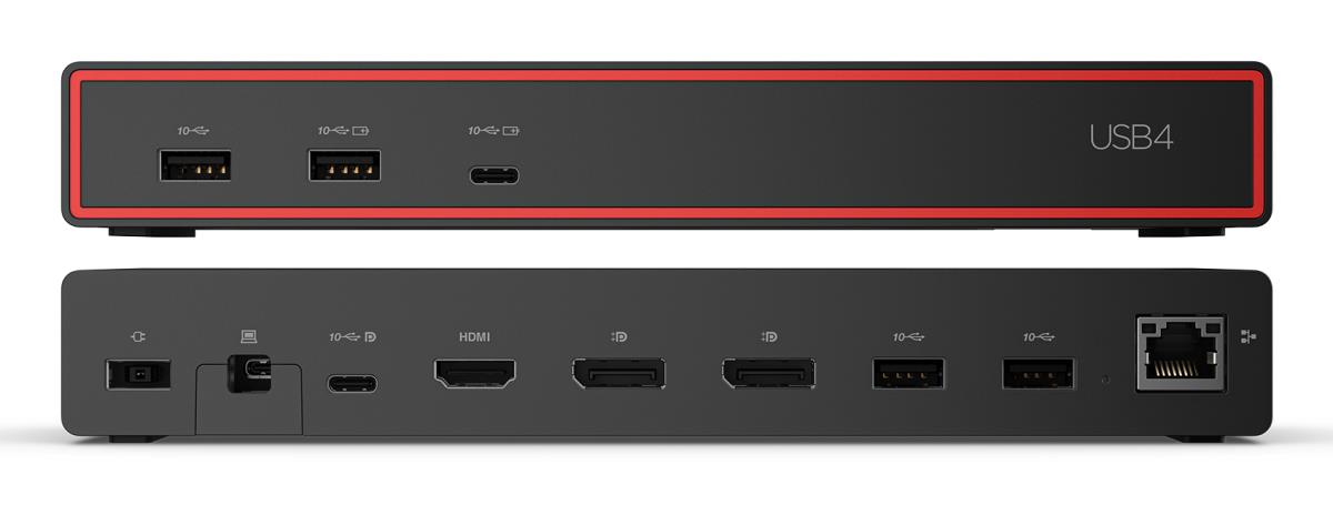 LENOVO ThinkPad USB4 Dock 5000 - 4x USB-A 3.2 Gen 2 / 2x USB-C 3.2 Gen 2 / HDMI / 2x DP / RJ45 - 100W USB Power Delivery - UK