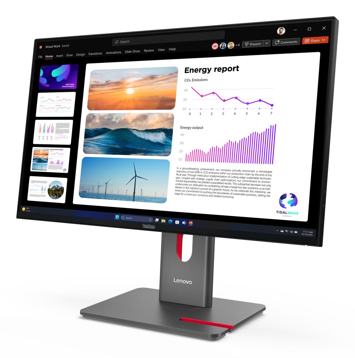 LENOVO Desktop Monitor - P24Q-40 - 24in - 2560x1440 (QHD) - 4ms IPS 120Hz
