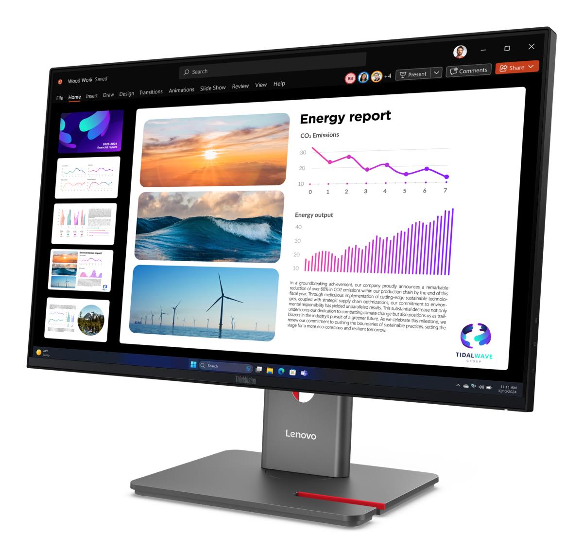 LENOVO Desktop Monitor - P24Q-40 - 24in - 2560x1440 (QHD) - 4ms IPS 120Hz
