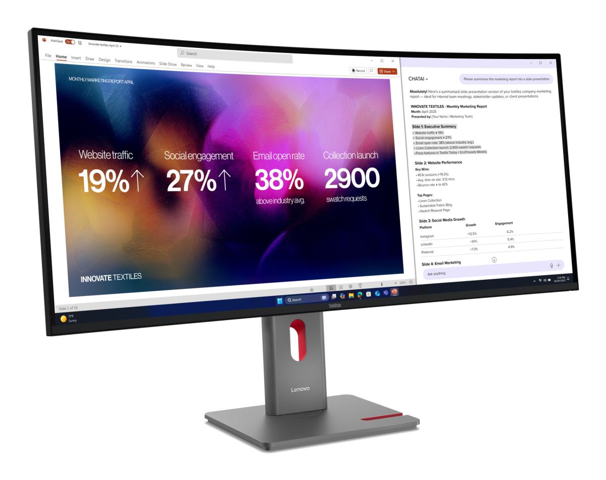 LENOVO Curved USB-C Monitor - ThinkVision P40WD-40 - 40in - 5120x2160 (5K UHD) - IPS
