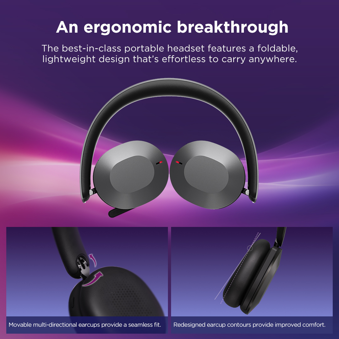 LENOVO ThinkPad Dual-Mode Wireless ANC Foldable Headset 8550 - Stereo - Bluetooth - Black - USB-C Aura Edition Teams