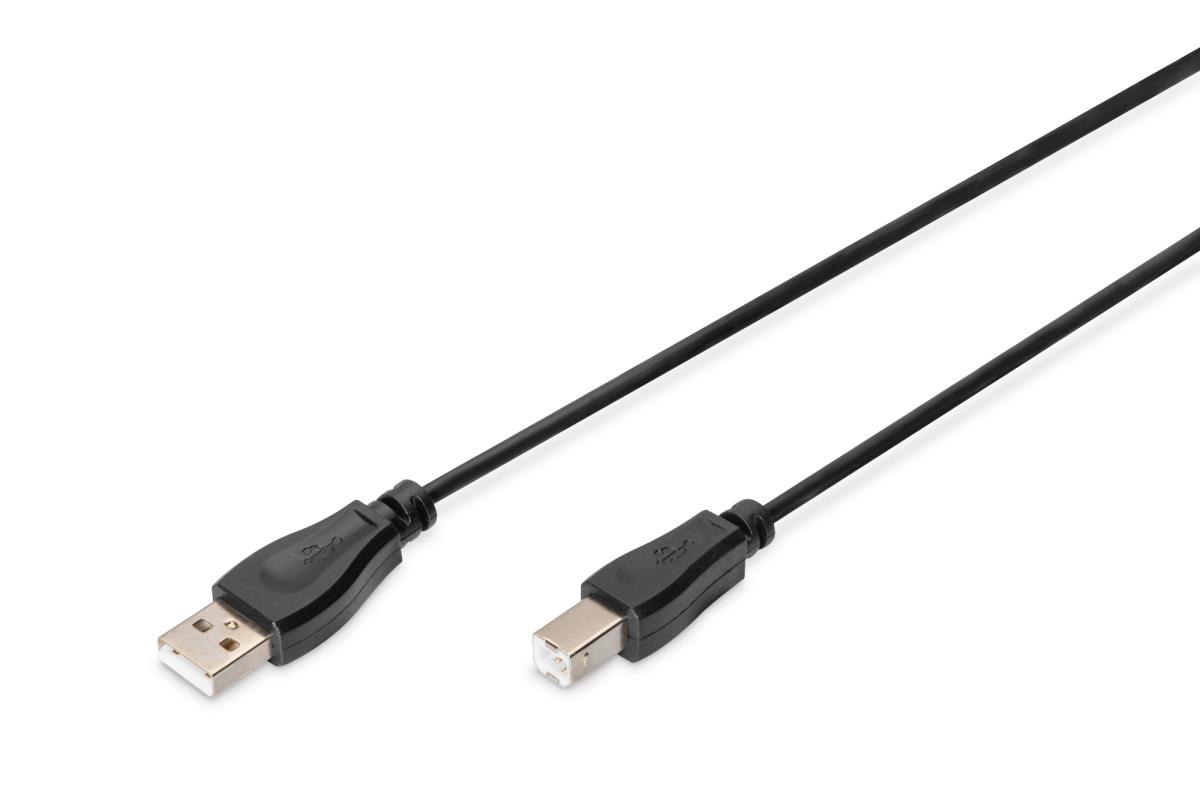 DIGITUS USB Connection Cable Type A - B M/m 1.8m USB 2.0 Compatible (ak-300102-018-s)
