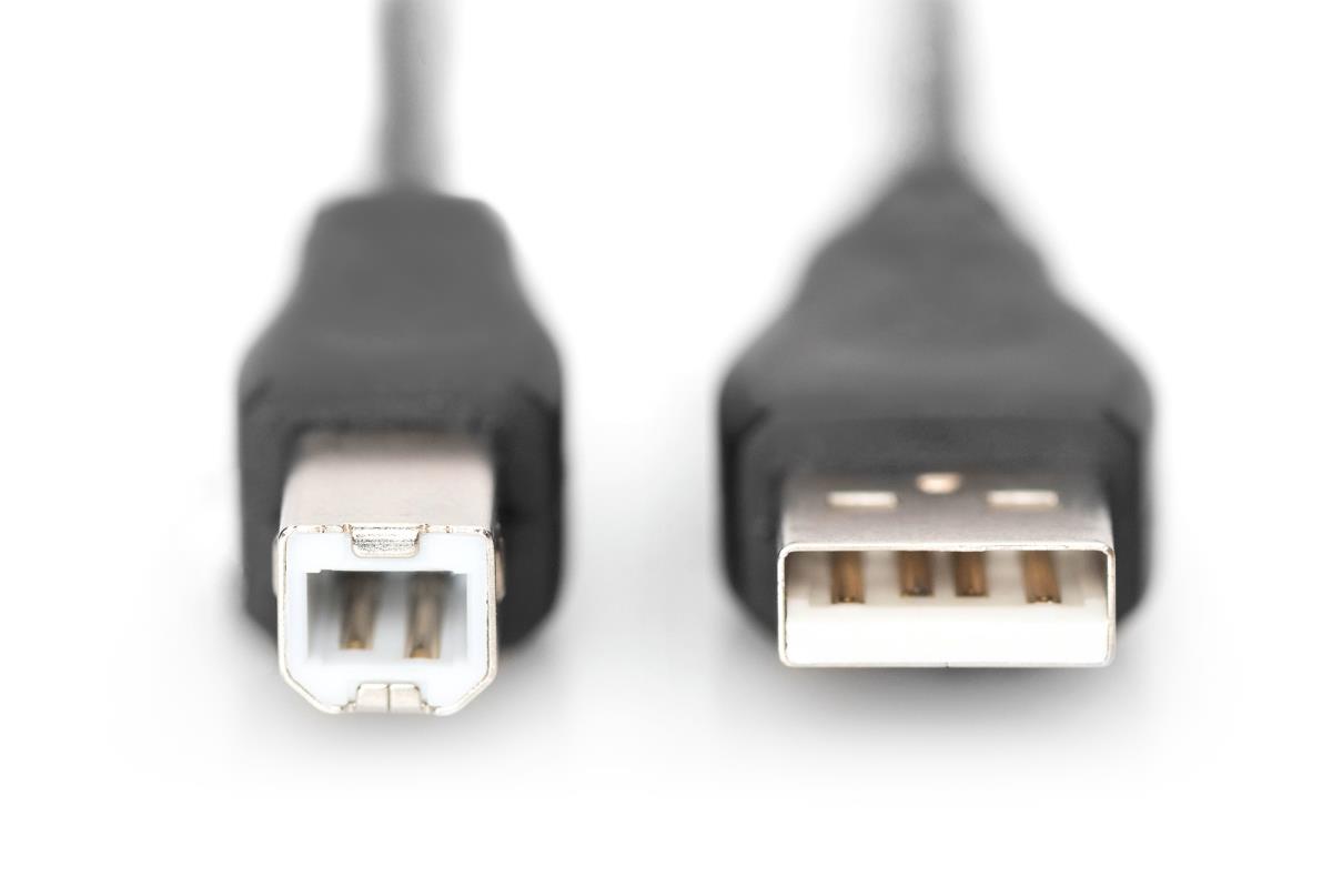DIGITUS USB Connection Cable Type A - B M/m 1.8m USB 2.0 Compatible (ak-300102-018-s)