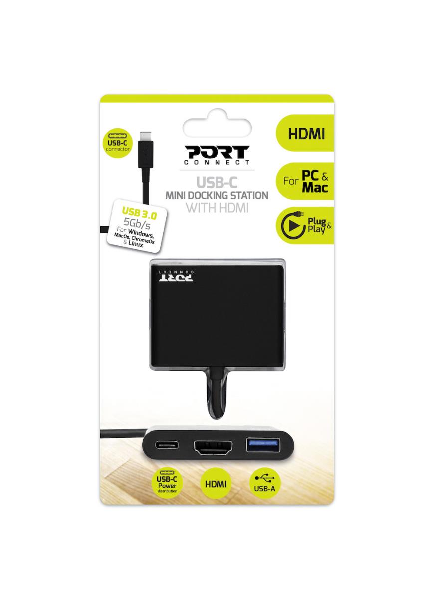 PORT DESIGNS Mini Docking Station USB-c - USB-c / USB-a / Hmdi  - 60w Power delivery