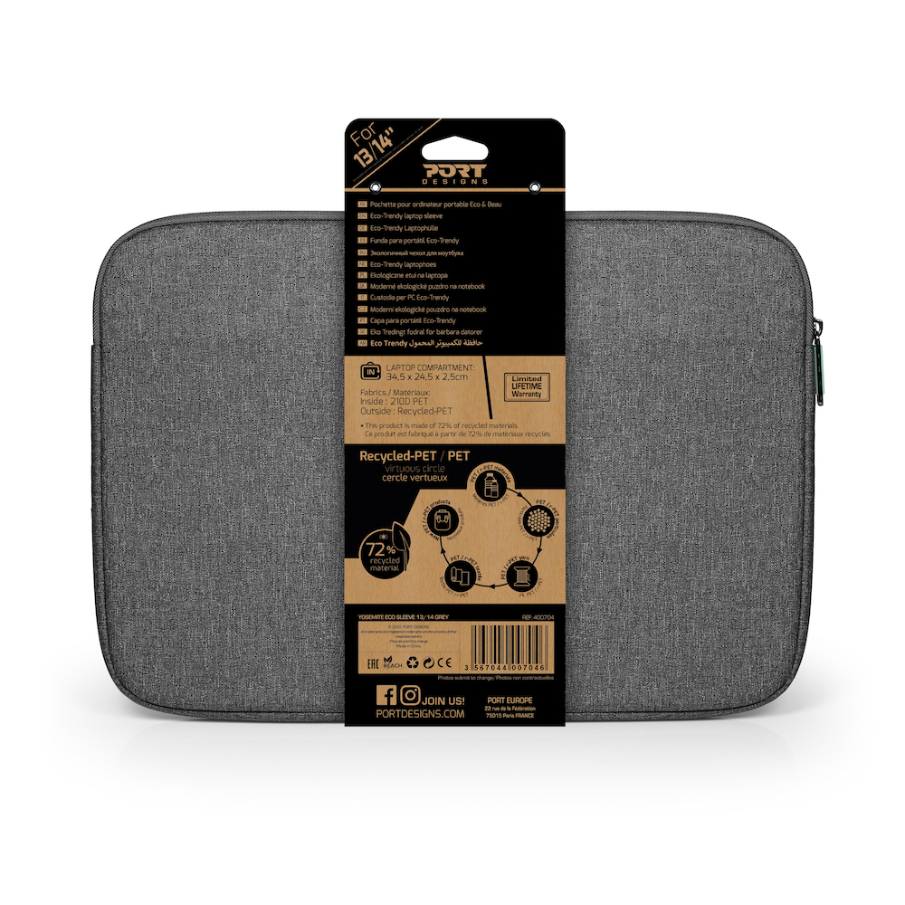 PORT DESIGNS YOSEMITE Eco - 13/14in Notebook Sleeve Grey