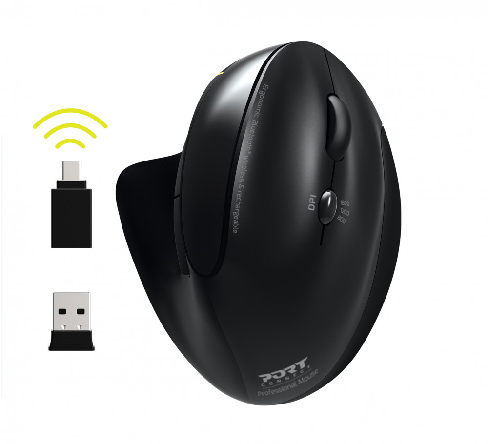PORT DESIGNS Mouse Ergonomic Rechargeable Bluetooth Right Handed