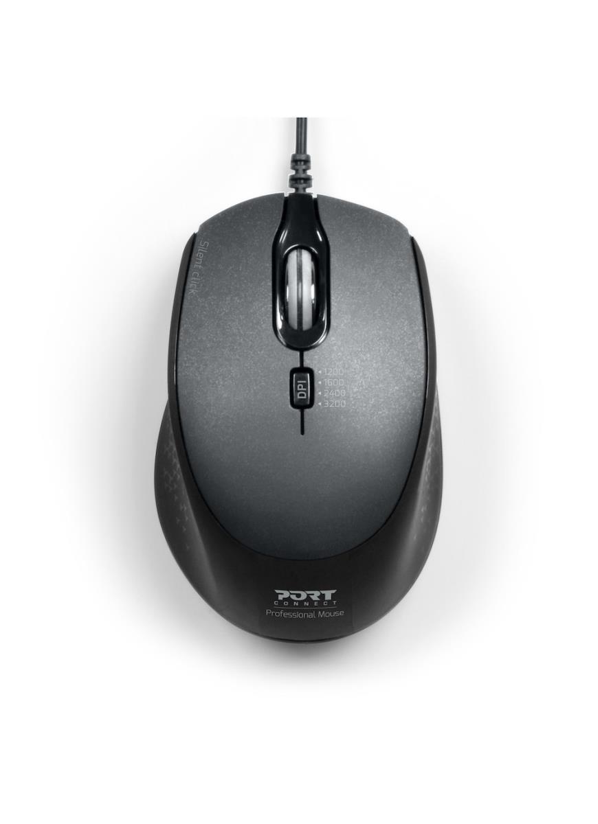 PORT DESIGNS Mouse Office Pro Silent Wired Black