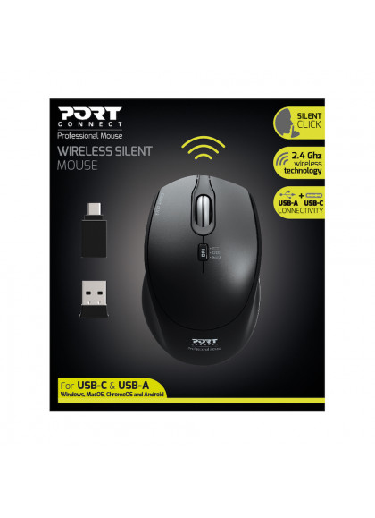 PORT DESIGNS Mouse Office Pro Silent Wireless Black