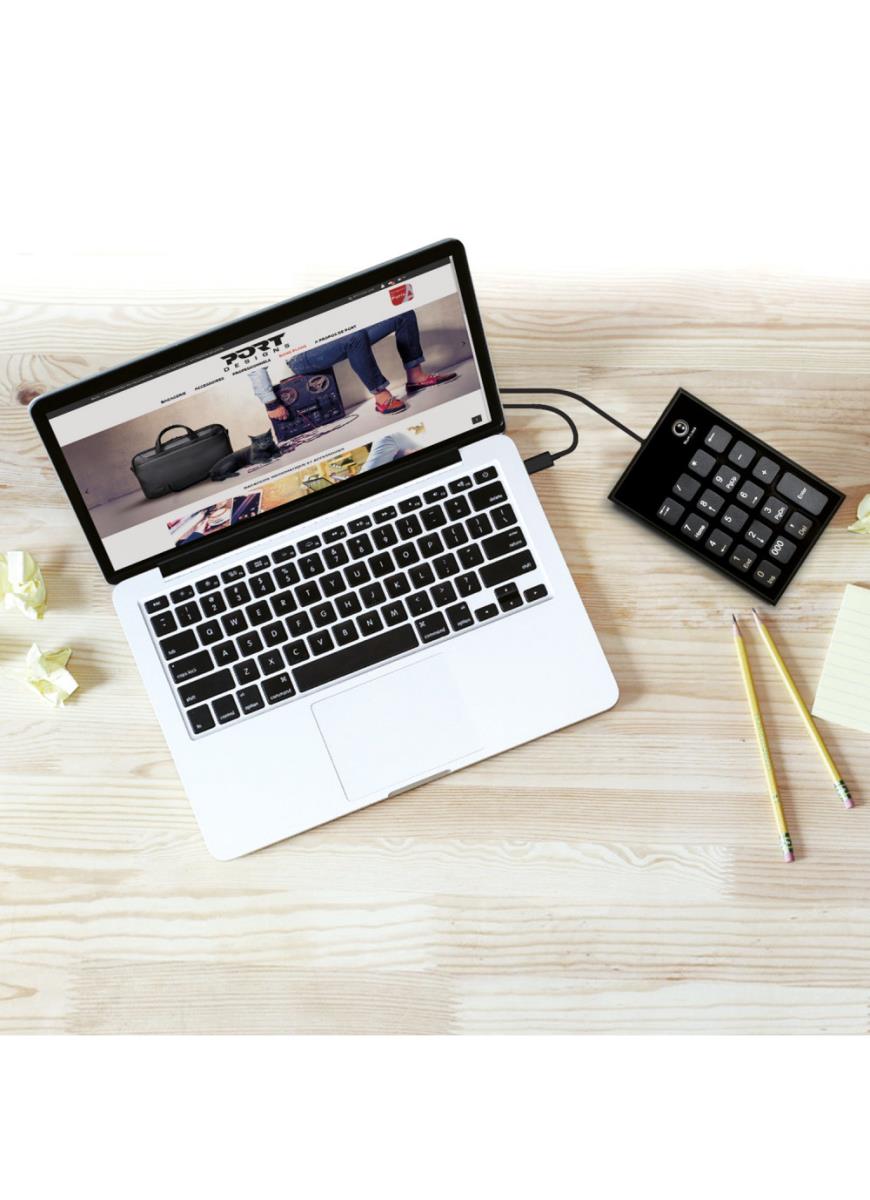 PORT DESIGNS Numeric Keypad - Wired USB-C & USB-A