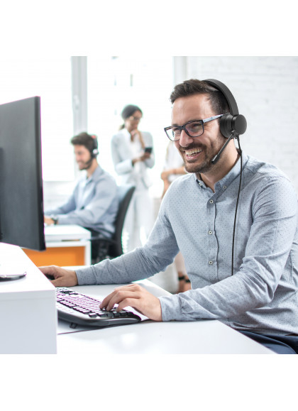 PORT DESIGNS Headset Comfort Office USB + Mic