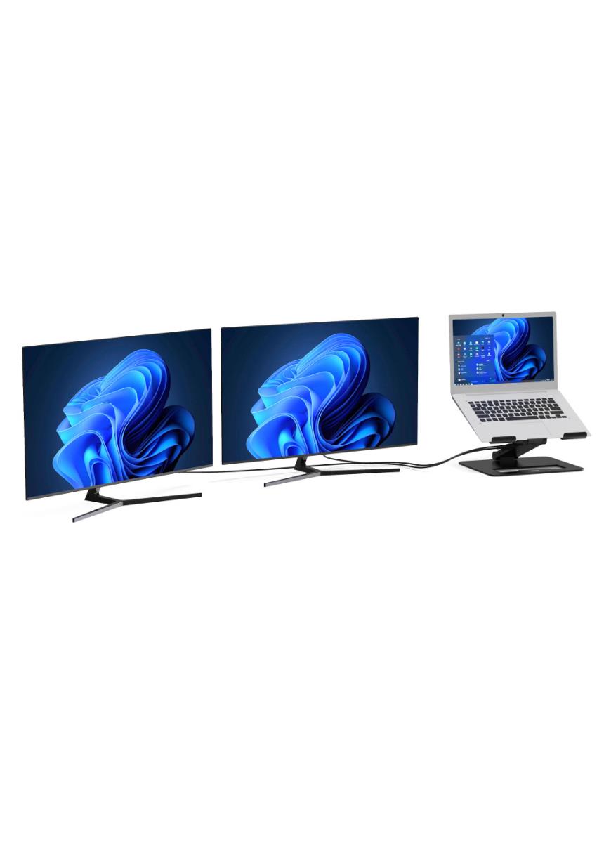 PORT DESIGNS Usb-c Docking Station With Notebook Stand - 2x HDMI / Gbe / 2x USB 3.1 / SD card / Micro SD - 85W USB Power Delivery - UK