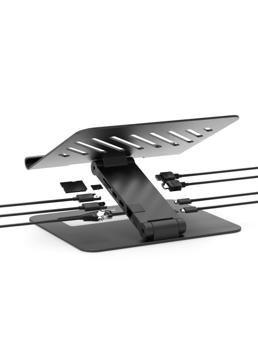 PORT DESIGNS Usb-c Docking Station With Notebook Stand - 2x HDMI / Gbe / 2x USB 3.1 / SD card / Micro SD - 85W USB Power Delivery - UK