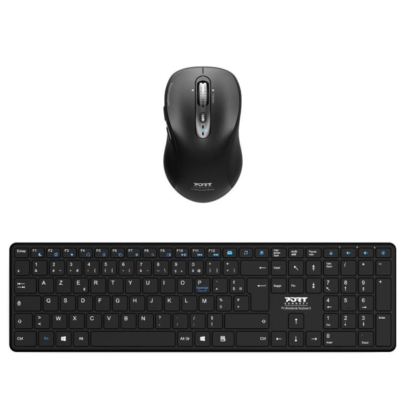 PORT DESIGNS Bundle / Bluetooth Wireless Pack: Rechargeable Keyboard + Mouse Office Pro  - Qwerty Uk