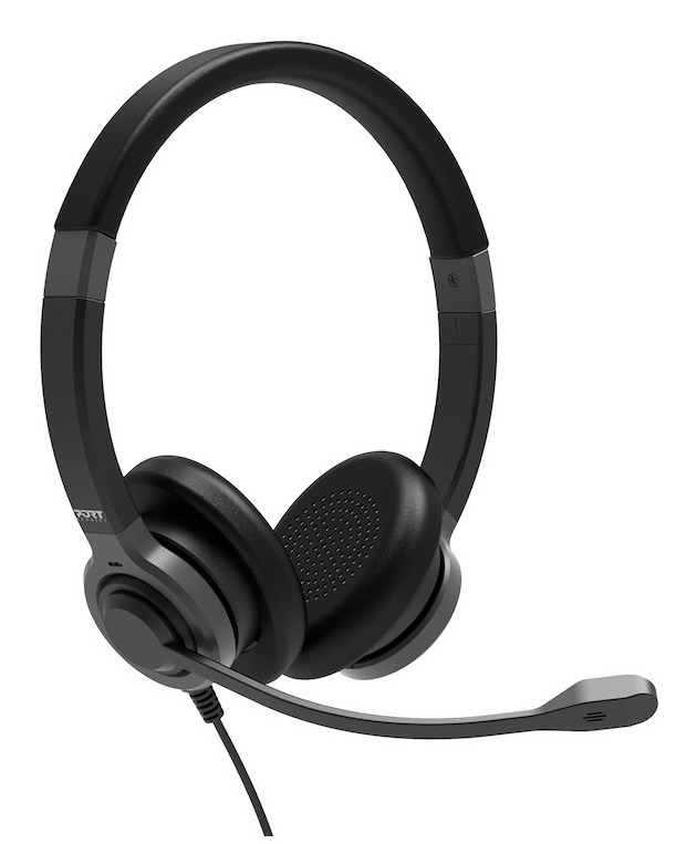 PORT DESIGNS Headphone PRO ON'R 300 - Stereo - USB-A/C - Black
