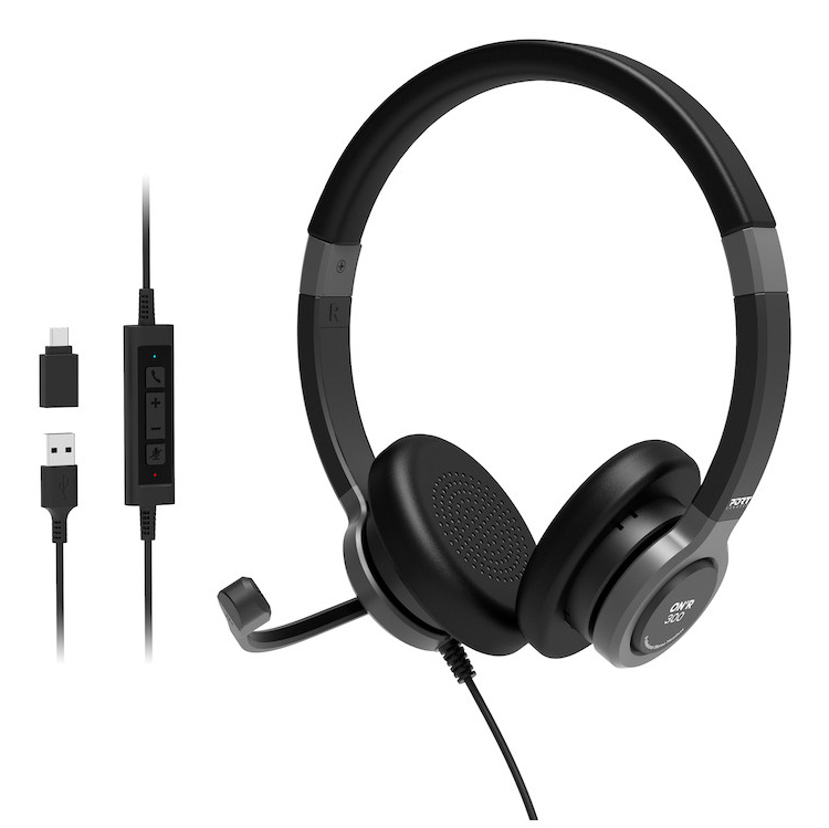 PORT DESIGNS Headphone PRO ON'R 300 - Stereo - USB-A/C - Black