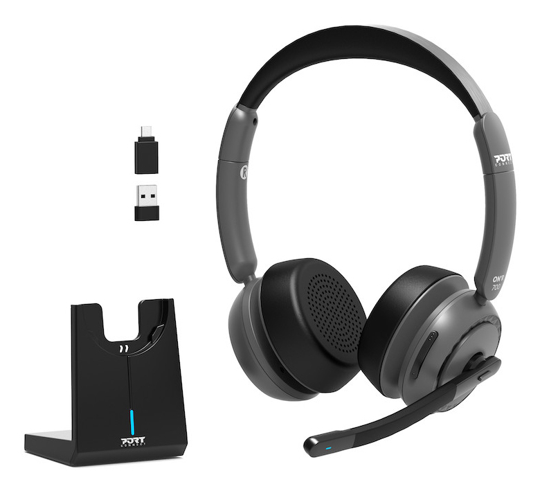 PORT DESIGNS Headphone PRO ON'R 700 Base - Stereo - Bluetooth / USB-A/C - Black - charging base