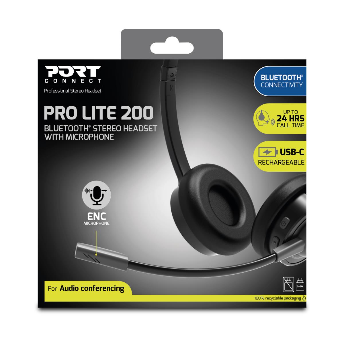 PORT DESIGNS Headphone - PRO LITE 200UNIVERSAL - Stereo - Bluetooth