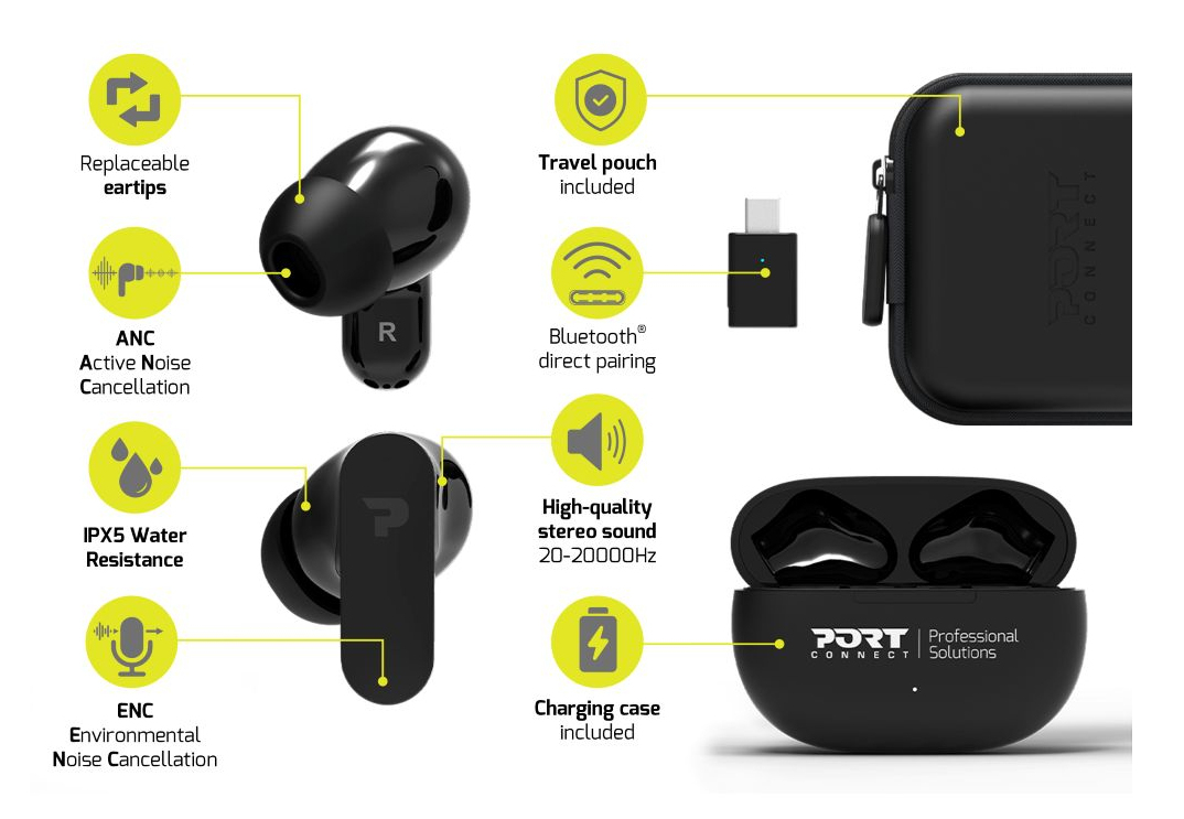 PORT DESIGNS Headphone - WALKER PRO - Stereo - Bluetooth