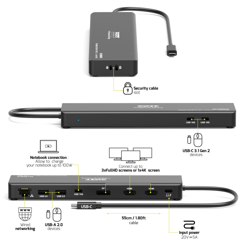 PORT DESIGNS Docking Station Type C - 1x 4k Pro V2