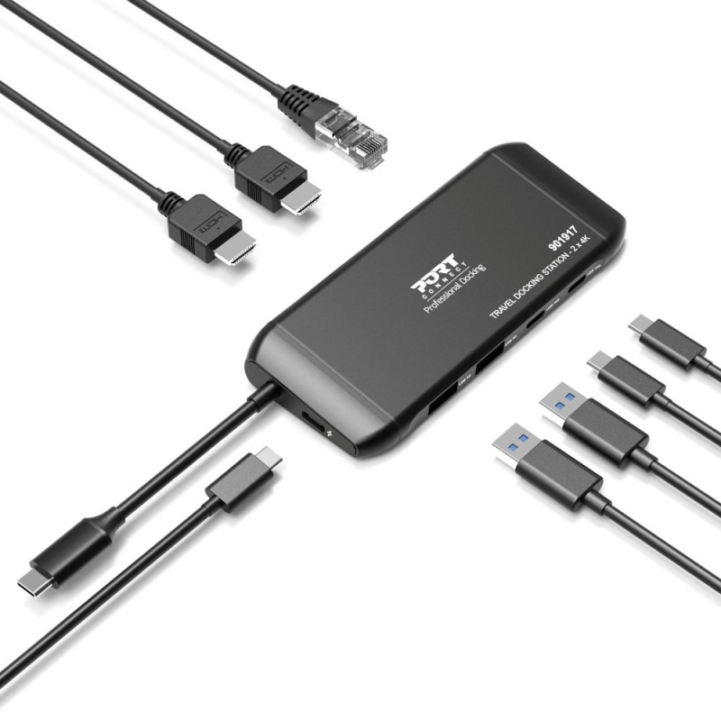 PORT DESIGNS Docking Type C Travel - 2x 4k Pd 100w (2x Hdmi)
