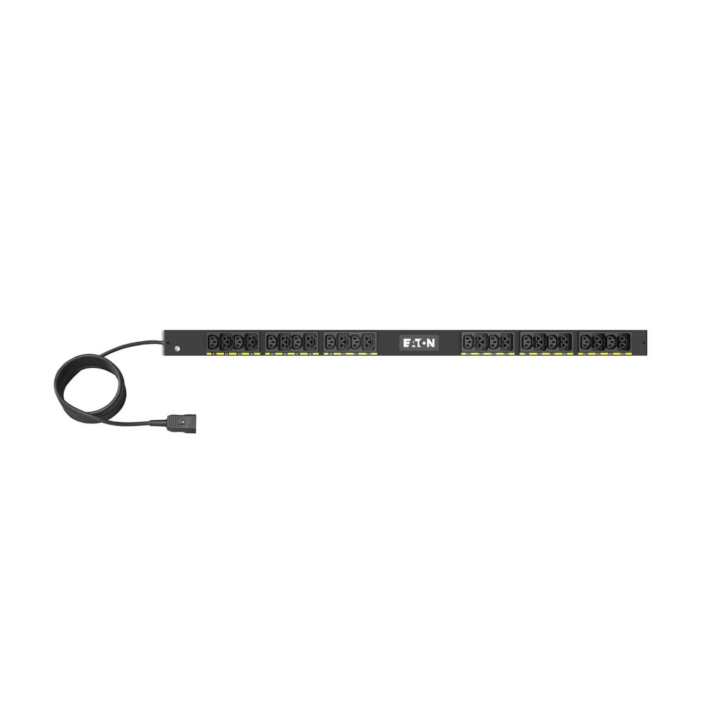 EATON CORPORATION Basic G4 Rack PDU, 0U, 22.5U, C20 input, 3m cord, 1ph, 3.7kW, 16A, 200-240V, 24 outlets (12)C13, (12)C39