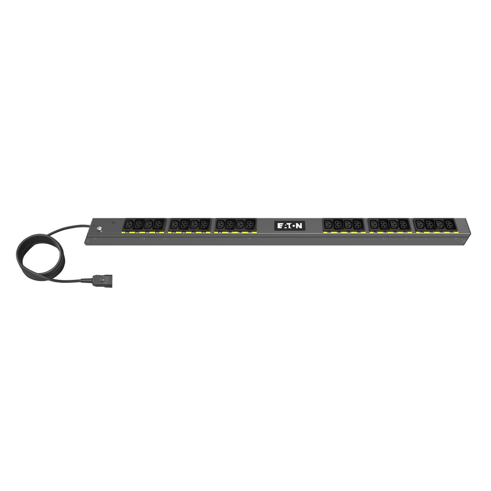 EATON CORPORATION Basic G4 Rack PDU, 0U, 22.5U, C20 input, 3m cord, 1ph, 3.7kW, 16A, 200-240V, 24 outlets (12)C13, (12)C39