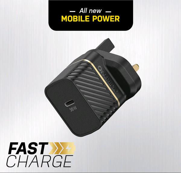OTTERBOX Wall Charger 30w Gan 1x USB-c 30w USB-pd Black Uk