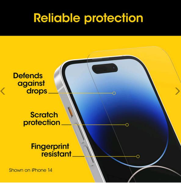 OTTERBOX iPhone 15 Screen Protector Premium Glass Antimicrobial - Clear
