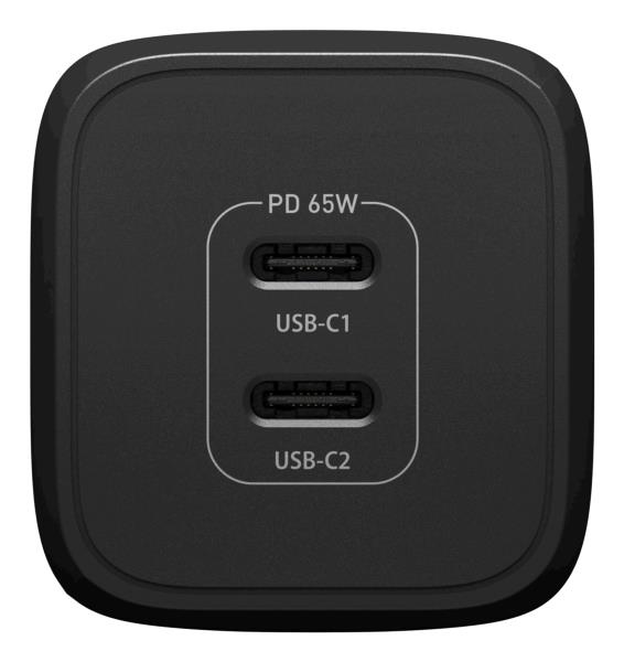 OTTERBOX Standard Wall Charger 65W EU GaN - 1X USB-C 45W + 1X USB-C 20W USB-PD