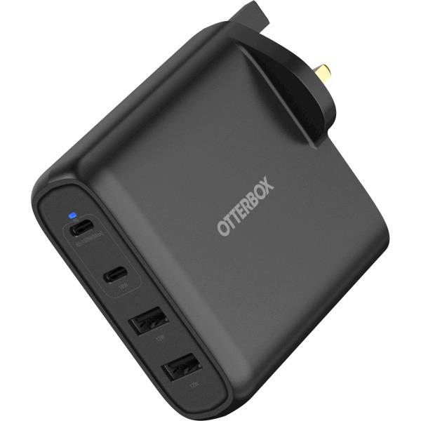 OTTERBOX Standard Wall Charger 100W GaN UK - 2X USB-C + 2X USB-A USB-PD
