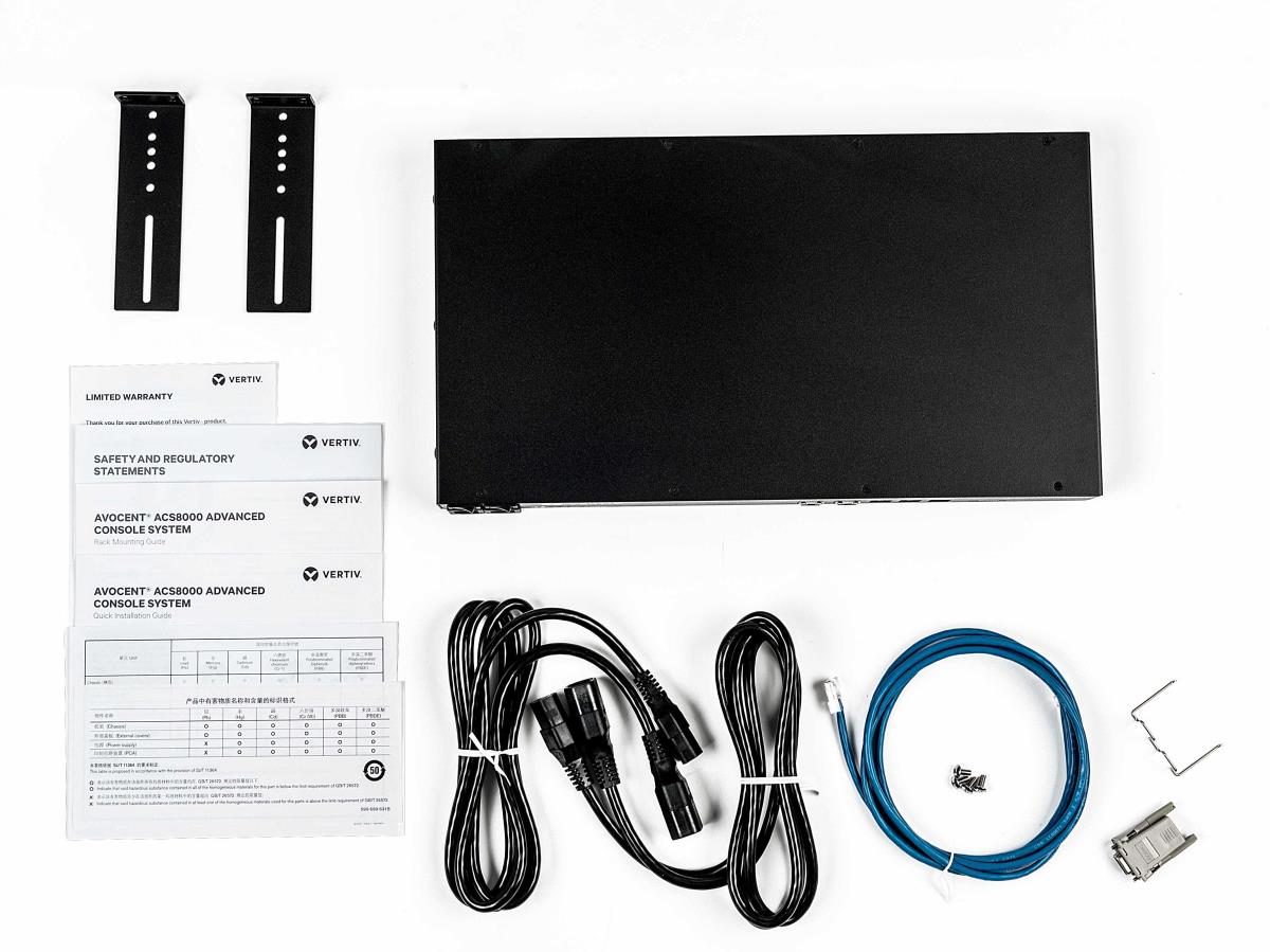 VERTIV ACS8000 8-Port Console System with Dual AC Power Supply and Analog Modem