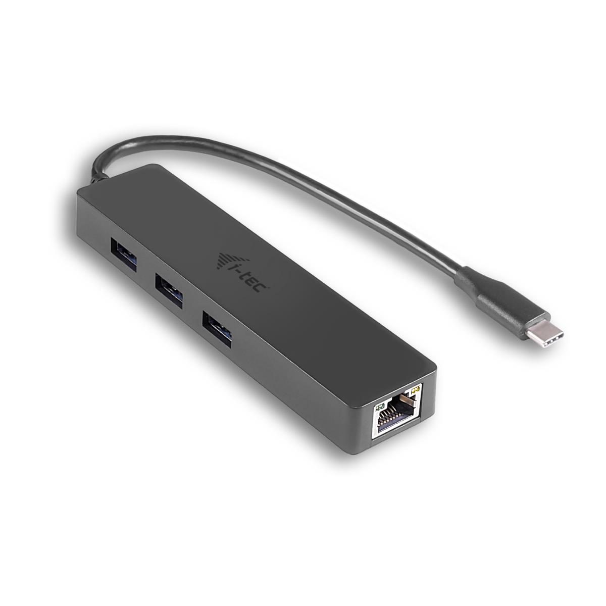 I-TEC ELECTRONICS USB-c Slim Hub + Glan USB-c 3 Port Hub USB 3.0 + Glan
