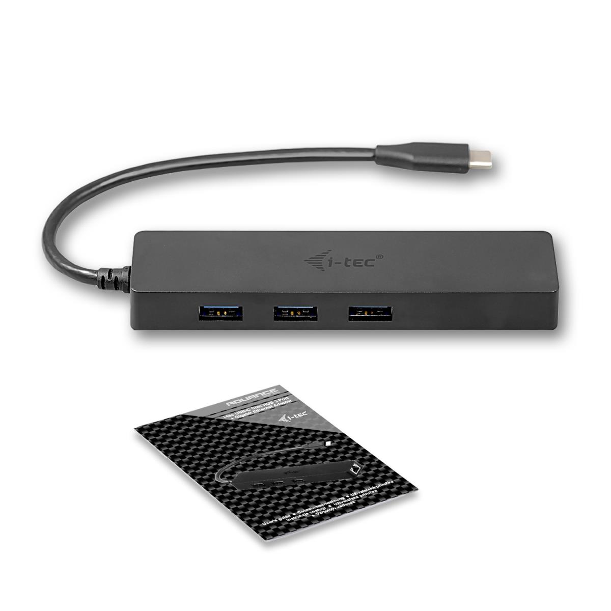 I-TEC ELECTRONICS USB-c Slim Hub + Glan USB-c 3 Port Hub USB 3.0 + Glan