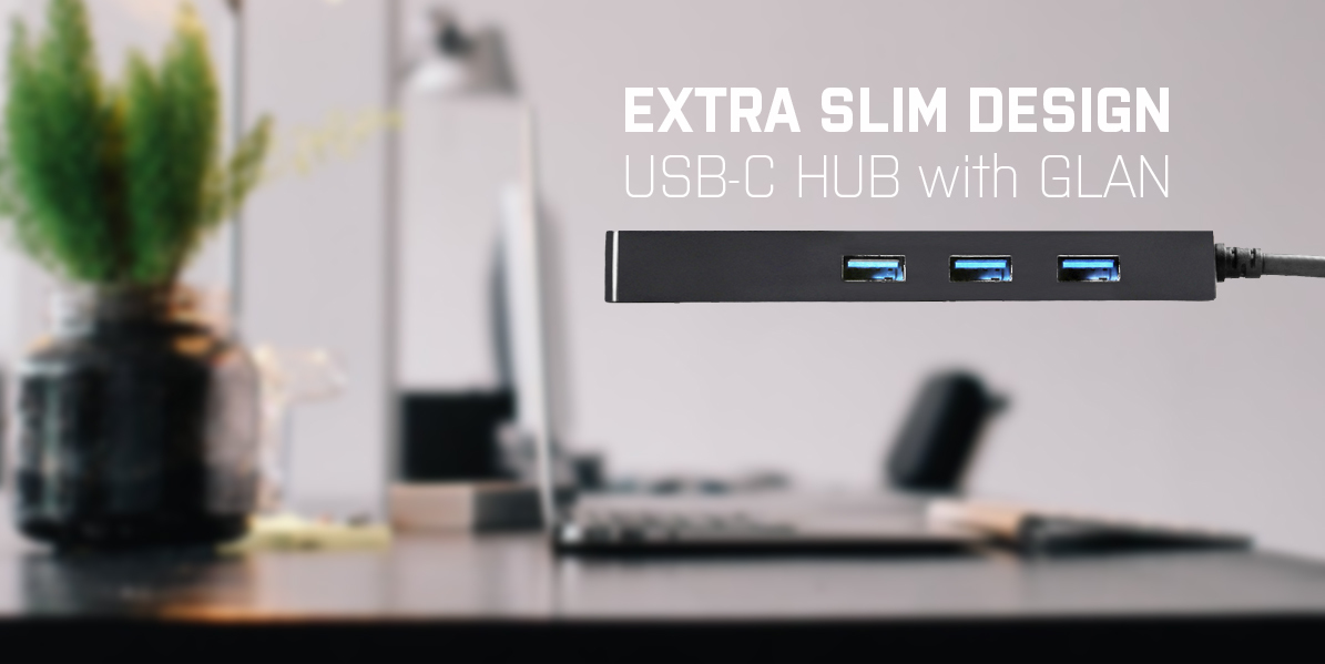 I-TEC ELECTRONICS USB-c Slim Hub + Glan USB-c 3 Port Hub USB 3.0 + Glan