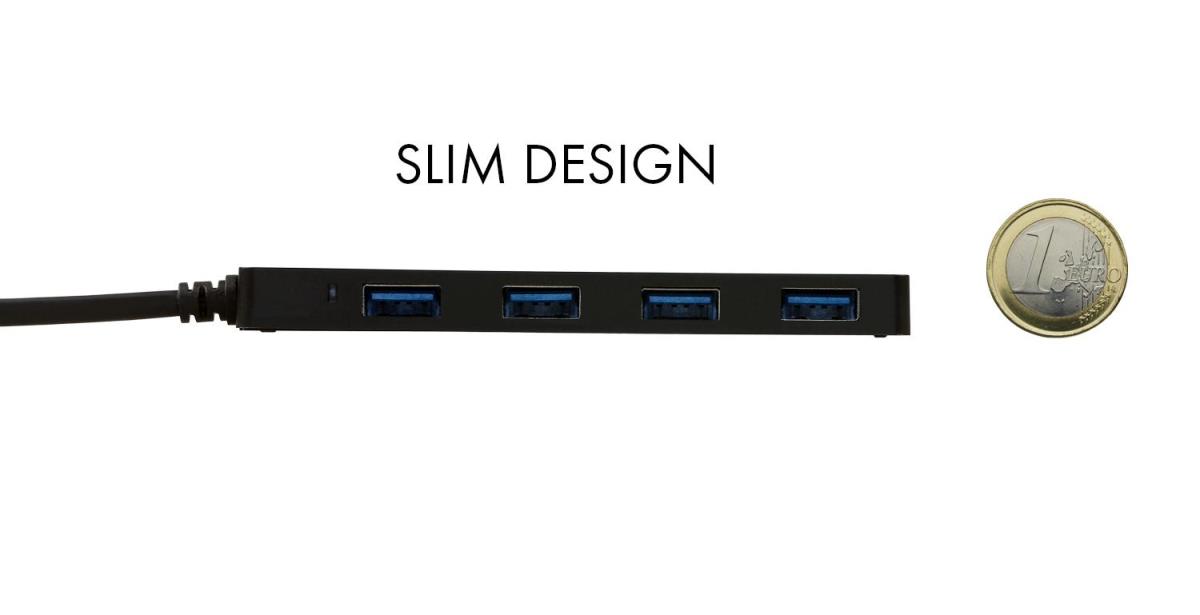 I-TEC ELECTRONICS Slim Passive Hub 4p Black USB 3.0 No Ps Win And Mac Os