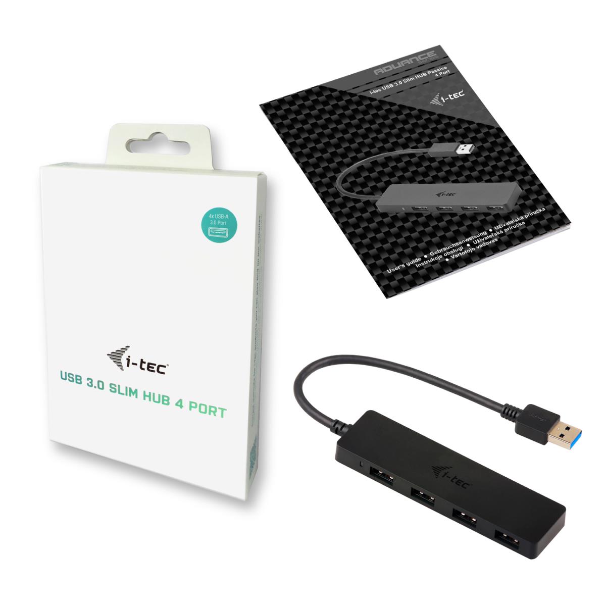 I-TEC ELECTRONICS Slim Passive Hub 4p Black USB 3.0 No Ps Win And Mac Os