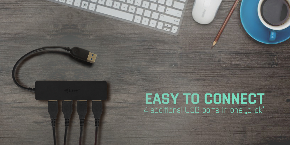 I-TEC ELECTRONICS Slim Passive Hub 4p Black USB 3.0 No Ps Win And Mac Os