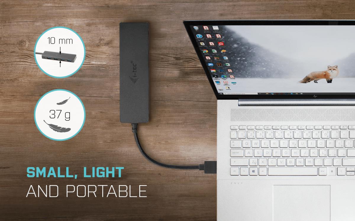 I-TEC ELECTRONICS Slim Passive Hub 4p Black USB 3.0 No Ps Win And Mac Os